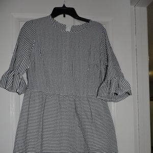 Black and White Seersucker Dress